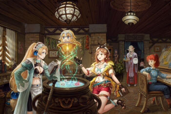 2b_(nier:automata) 6+girls absurdres anya_(spy_x_family) asymmetrical_gloves atelier_(series) atelier_marie atelier_ryza battle_cat beret black_gloves black_shirt blonde_hair blue_coat blue_eyes blue_hair blue_neckerchief blue_shirt book bookshelf breasts brown_capelet brown_gloves brown_hair capelet cauldron ceiling chair chalice character_request chibi chinese_commentary cleavage closed_mouth coat cobblestone cocktail collared_shirt commentary copyright_request crop_top cross cross_earrings crossover cup curtains drawing_board earrings edomae_elf eldali_ilma_fanomenel elvafirst fate/grand_order fate_(series) figure fingerless_gloves fio_piccolo full_body gilgamesh_(fate) gloves hair_ornament hakama hakama_skirt hat herb herb_bundle high_ponytail highres holding holding_book holding_tray in-franchise_crossover indoors italian_commentary italian_flag japanese_clothes jeanne_d'arc_(fate) jewelry kurenai_no_buta lamp large_breasts llenn_(sao) long_hair long_skirt looking_to_the_side low-tied_long_hair mage_(ragnarok_online) marlone medium_breasts medium_hair midriff mixed-language_commentary multiple_crossover multiple_girls navel neckerchief nier:automata nier_(series) nyanko_daisensou open_clothes open_coat open_mouth orange_hair orange_socks painting_(object) parted_bangs pelvic_curtain pink_hair plaid_clothes plaid_shirt plant pointy_ears ponytail poring potion potted_plant purple_hair ragnarok_online red_shorts red_skirt reisalin_stout riyo_(lyomsnpmp)_(style) sandals sen_to_chihiro_no_kamikakushi shirt short_hair shorts sign silk sitting skirt slime_(creature) smile socks sphere_hair_ornament spider_web spy_x_family standing susuwatari sword_art_online sword_art_online_alternative:_gun_gale_online tray twintails very_long_hair vial violet_evergarden violet_evergarden_(series) whisper_(ragnarok_online) white_headwear white_shirt white_socks window wooden_ceiling world_of_tanks zouri