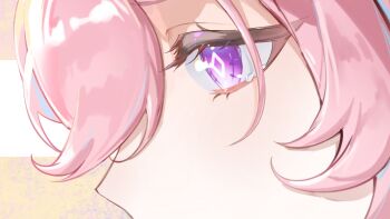 1girl chinese_commentary commentary_request diamond-shaped_pupils diamond_(shape) elysia_(herrscher_of_human:_ego)_(honkai_impact) elysia_(honkai_impact) eye_focus highres honkai_(series) honkai_impact_3rd pink_hair procreate_(medium) purple_eyes seawave02974 solo symbol-shaped_pupils tears