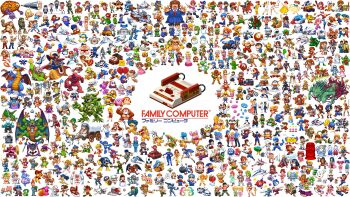 1980s_(style) 6+boys absolutely_everyone absurdly_detailed_composition adol_christin air_man ana_(mother) armor asamiya_athena athena_(series) billy_lee birdo bowser bubble_bobble cape character_request cloud_of_darkness company_connection contra copyright_request crossover dig_dug disk-kun double_dragon dr._mario dr._mario_(game) dragon_quest dragon_quest_i dragon_quest_ii dragon_quest_iii dragon_quest_iv dress duck_hunt everyone excitebike fake_horns feena_(ys) final_fantasy final_fantasy_ii final_fantasy_iii firion gadabout_(dq3) ganbare_goemon gloves goemon helmet hero_(dq1) highres holding holding_sword holding_weapon horned_helmet horns ice_climber jimmy_lee justin_bailey kid_icarus kiki_kaikai kiki_kaikai_(series) king_dedede kirby kirby_(series) kunio-kun_series link little_mac lloyd_(mother) long_hair luigi mage_(dq3) makaimura maria_(ff2) mario mario_(series) marth_(fire_emblem) martial_artist_(dq3) mega_man_(character) mega_man_(classic) mega_man_(series) mega_man_2 merchant_(dq3) metal_gear_(series) metroid mother_(series) mother_1 multiple_boys multiple_crossover multiple_girls ninja_gaiden ninja_ryuuken_den ninten nintendo normal_suit_(metroid) oldschool onion_knight open_mouth orange_hair pit_(kid_icarus) pixel_art pixelflag power_suit_(metroid) priest_(dq3) princess_laura princess_peach r.o.b. red_cape retro_artstyle roll_(mega_man) roto_(dq3) sage_(dq3) samus_aran shoulder_armor simple_background sir_arthur_(makaimura) smile solid_snake space_harrier space_invaders super_mario_bros._2 sword takahashi_meijin takahashi_meijin_no_bouken_jima teddy_(mother) the_legend_of_zelda tiara toad_(mario) torneko valkyrie_(vnd) valkyrie_no_densetsu warrior_(dq3) warrior_of_light_(ff1) weapon white_background white_mage_(final_fantasy) ys