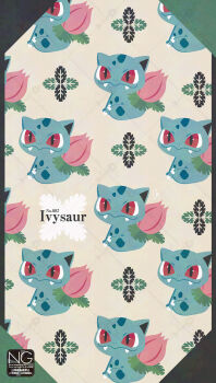 animal_focus character_name claws closed_mouth english_text fangs flower gen_1_pokemon highres ivysaur leaf meme_(sleepsheep) nintendo no_humans nostrils pokemon pokemon_(creature) pokemon_focus red_eyes sitting star_(symbol) star_in_eye symbol_in_eye