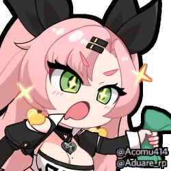 1girl aduare animated bouncing_breasts breasts cleavage green_eyes large_breasts looping_animation lowres medium_breasts mole mole_on_breast money nicole_demara pink_hair solo tagme video zenless_zone_zero