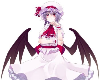 Rule 34 | 1girl, ascot, back bow, bat wings, blush, bow, brooch, center frills, commentary request, cowboy shot, crote, dress, fingernails, frilled dress, frilled shirt, frilled shirt collar, frilled skirt, frills, hand on own elbow, hand up, hat, hat ribbon, highres, jewelry, large variant set, layered skirt, looking at viewer, mob cap, parted lips, pink hat, pink shirt, pink skirt, pink wrist cuffs, puffy short sleeves, puffy sleeves, purple hair, red ascot, red bow, red eyes, remilia scarlet, ribbon, shirt, short hair, short sleeves, skirt, solo, standing, tachi-e, touhou, transparent background, variant set, wide-eyed, wings, wrist cuffs