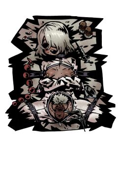 1girl absurdres anal_beads anus breasts breasts_out clitoris_piercing commentary_request dark-skinned_female dark_skin darkest_dungeon ebonyxh eylin_eyla_(ebonyxh) female_pubic_hair gaping highres hollow_eyes implied_drugging medicine_bottle nipple_bar nipple_piercing nipples original parody piercing pill pubic_hair pussy pussy_piercing restrained sex_toy short_hair solo spread_legs straitjacket strap style_parody syringe uncensored white_hair