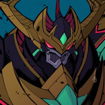 Rule 34 | armor, darkknightmon, darkknightmon x-antibody, digimon, digimon (creature), full armor, glowing, glowing eyes, highres, red eyes, solo