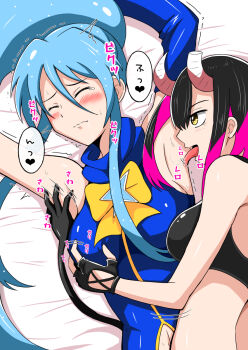 2girls highres licking long_tongue magical_girl multiple_girls original stardustseven21 tagme tickling tickling_armpits tongue yuri