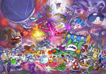 4girls 6+boys aircraft airship bad_source battle birdo boo_(mario) boom_boom bowser bullet_bill chain_chomp chargin'_chuck concept_art cranky_kong donkey_kong donkey_kong_(series) dress dry_bones evil_grin evil_smile facial_hair fire fire_piranha_plant flying ghost goomba green_shell_(mario) grin hammer_bro horns jed_diffenderfer jumping king_boo koopa_clown_car koopa_paratroopa koopa_shell koopa_troopa lava_bubble looking_at_another luigi luigi's_mansion magikoopa mario mario_(series) multiple_boys multiple_girls mustache nintendo official_art orange_dress overalls paragoomba penguin_(mario) perry_(mario) pink_dress pokey_(mario) polearm princess_daisy princess_peach protected_link puffy_short_sleeves puffy_sleeves red_eyes red_hair riding shiverian_elder short_sleeves shy_guy smile spear spike_(mario) spike_top spiked_goomba spikes spiny super_star_(mario) the_super_mario_bros._movie thwomp tied_up_(nonsexual) toad_(mario) toadette toadsworth umbrella warp_pipe weapon wiggler wings yoshi