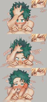 Rule 34 | 3koma, advanced random, bakugou katsuki, bent over, blonde hair, blonde pubic hair, blush, boku no hero academia, bones (company), comic, cum, erection, fellatio, freckles, glans, green eyes, green hair, groin, hand on head, messy hair, midoriya izuku, open mouth, oral, penis, pov, pubic hair, red eyes, shounen jump, spiked hair, standing, sweat, sweatdrop, tears, tongue, tongue out, veins, veiny penis, yaoi