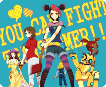 5girls ^_^ age_difference alexis alexis_(transformers) android aqua_background aqua_eyes ass astoria_carlton-ritz axe bare_shoulders belt black_hair blush body_blush boots bracelet breasts brown_hair buttons camisole capri_pants carly_(transformers) closed_eyes crossover dark-skinned_female dark_skin denim denim_shorts dress earrings electricity english_text engrish_text floral_print flower frilled_dress frills from_behind glowing glowing_eyes gradient_hair green_eyes grin hairband hand_on_own_hip hat heart high_collar holding holding_unworn_clothes holding_unworn_hat jewelry joints jumpsuit knee_boots kneeling lipstick long_dress long_hair long_sleeves looking_back makeup miko_nakadai multicolored_hair multiple_girls nail_polish necklace neon_trim pants pantyhose parted_bangs pink_hair pink_legwear polka_dot ponytail profile purple_legwear puteru ranguage red_eyes red_hair red_lips robot_joints rose sari_sumdac scrunchie shirt short_hair short_twintails shorts side_slit sleeveless sleeveless_dress small_breasts smile smirk standing striped_clothes striped_legwear striped_pantyhose stuffed_animal stuffed_toy sun_hat sundress swept_bangs t-shirt transformers transformers_animated transformers_armada transformers_prime transformers_unicron_trilogy twintails two_side_up unworn_hat unworn_headwear v_arms weapon wrench wristband yellow_dress yellow_legwear