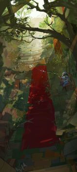 Rule 34 | 1other, absurdres, armor, elden ring, elden ring nightreign, full armor, greatsword, helmet, highres, light trail, nslacka, overgrown, rubble, ruins, scenery, sitting, solo, sword, weapon, wide shot, winged helmet, wylder (elden ring)