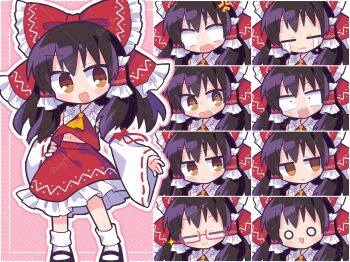 1girl hakurei_reimu highres mary_janes multiple_expressions original richard_(richaball) shoes touhou