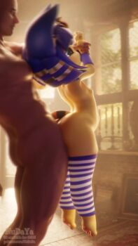 1boy 1girl 3d animal_crossing animal_ear_fluff animal_ears animated ankha_(animal_crossing) artist_name ass audible_speech back bald_male black_eyes blue_hair blurry bouncing_breasts breasts cum cum_in_pussy cum_inflation day depth_of_field detached_leggings egyptian feet from_above from_behind from_side functionally_nude hair_ornament hands_up heart heart_hair_ornament highres holding holding_hands indoors inflation large_penis large_testicles lifting_person looking_at_another looking_back motion_blur multiple_views muscular muscular_male navel nintendo nipples nudaya nude open_mouth paid_reward_available painting_(object) patreon patreon_username penis perky_breasts picture_frame sex sex_from_behind short_hair shortstack shoulder_blades size_difference skindentation small_breasts sound standing standing_sex stomach_bulge striped_clothes striped_leggings striped_tail striped_thighhighs sunlight tail testicles thick_thighs thighhighs thighs toes tree uncensored video watermark wrist_guards zy0n7