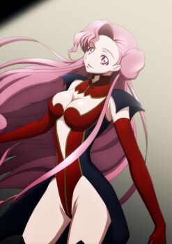 1girl absurdres bodysuit center_opening code_geass euphemia_li_britannia highres long_glove looking_at_viewer mind_control pink_hair s_a_g_a solo