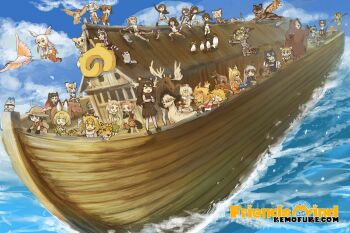 6+girls =_= african_wild_dog african_wild_dog_(kemono_friends) alpaca alpaca_suri_(kemono_friends) american_beaver_(kemono_friends) animal animal_ears arm_up artist_name backpack bag bear beaver bird black-tailed_prairie_dog_(kemono_friends) black_hair blonde_hair blue_sky bow bowtie brown_bear_(kemono_friends) brown_hair campo_flicker_(kemono_friends) cat cat_ears chibi closed_mouth coat common_raccoon_(kemono_friends) creature_and_personification crested_ibis crossed_arms day emperor_penguin_(kemono_friends) eurasian_eagle_owl_(kemono_friends) everyone ezo_red_fox_(kemono_friends) fennec_(kemono_friends) fennec_fox floating fox friends-mind fur_collar fur_scarf gentoo_penguin_(kemono_friends) giraffe gloves golden_snub-nosed_monkey_(kemono_friends) grey_hair grey_wolf_(kemono_friends) hat_feather helmet highres hippopotamus hippopotamus_(kemono_friends) holding hood hood_up humboldt_penguin_(kemono_friends) jacket jaguar jaguar_(kemono_friends) jaguar_ears japanese_crested_ibis_(kemono_friends) japari_symbol kaban_(kemono_friends) kemono_friends legs_apart lion lion_(kemono_friends) long_hair long_sleeves looking_afar lucky_beast_(kemono_friends) lying margay margay_(kemono_friends) medium_hair monkey moose moose_(kemono_friends) multicolored_hair multiple_girls noah&#039;s_ark northern_white-faced_owl_(kemono_friends) ocean on_side open_mouth otter outdoors owl paw_stick peeking_out penguin personification pith_helmet prairie_dog print_bow print_bowtie print_gloves print_skirt raccoon red_hair red_shirt reticulated_giraffe_(kemono_friends) rockhopper_penguin_(kemono_friends) royal_penguin_(kemono_friends) sand_cat_(kemono_friends) scarf serval serval_(kemono_friends) ship shirt short_sleeves silver_fox_(kemono_friends) sitting skirt sky sleeping small-clawed_otter_(kemono_friends) smile standing sweater_vest tail tsuchinoko tsuchinoko_(kemono_friends) very_long_hair water watercraft watermark web_address wolf