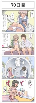 1boy 2girls 4koma absurdres aged_down animal bed bestiality black_hair black_ribbon blush bottomless bra breasts censored closed_eyes comic cunnilingus dog erection female_masturbation glasses grabbing_own_breast hair_ribbon highres implied_masturbation kana_(lithium0522) li_(lithium0522) licking loli long_hair lucky_(lithium0522) male_masturbation masturbation medium_hair multiple_girls mutual_masturbation nipples open_mouth oral original panties penis ribbon saki_(lithium0522) short_hair sitting skirt socks spread_legs sweatdrop testicles thighhighs toilet toilet_stall tongue tongue_out translation_request underwear yukie_(lithium0522)