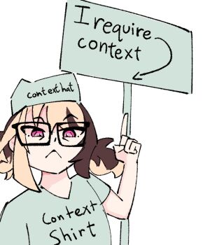 1girl :&lt; arrow_(symbol) brown_hair commentary english_commentary english_text gigi_murin green_hat green_shirt hat highres hololive hololive_english multicolored_hair parody pink_eyes pointing pointing_up popintarts shirt short_hair short_sleeves sign simple_background sketch solo soyjak streaked_hair text_print twintails virtual_youtuber white_background