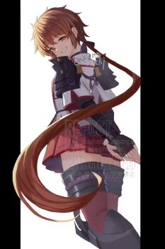 1girl highres lora_(xenoblade) miniskirt skirt solo umotomochi watermark xenoblade_chronicles_(series) xenoblade_chronicles_2 xenoblade_chronicles_2:_torna_-_the_golden_country