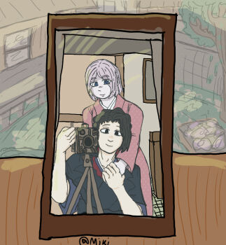 Rule 34 | 1boy, 1girl, camera, couple, dazai osamu (isekai shikkaku), isekai shikkaku, photo (object), sacchan (isekai shikkaku)