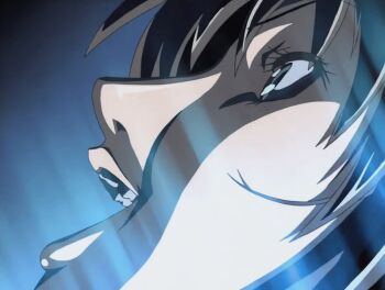 00s 1futa 1girl 2003 animated animated_gif bible_black bible_black_night_of_the_walpulgiss blush brown_hair close-up female_focus futanari green_eyes imari_kurumi implied_futanari implied_sex light_rays long_hair open_mouth smile solo tagme