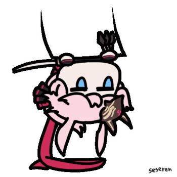 1girl animal_ears animated animated_gif hiding lowres seseren staring upside-down