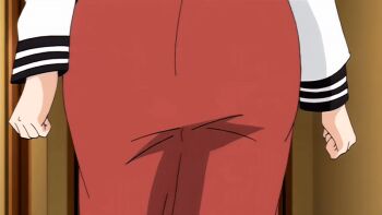 00s 1girl 2008 animated animated_gif anime_screenshot ass ass_shake aunt brown_hair dress hair_ribbon high_ponytail housewife long_hair mature_female ponytail ribbon saiminjutsu_2 tagme takase_shino walking yellow_hair_ribbon