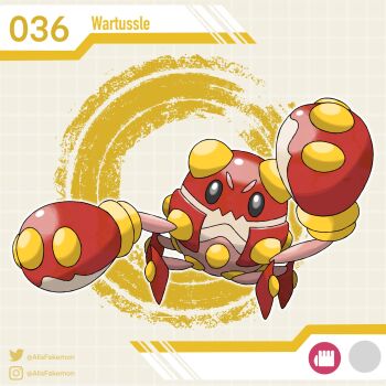 alisfakemon artist_name character_name crab fakemon full_body highres instagram_logo instagram_username nintendo no_humans original pokemon pokemon_(creature) solo twitter_logo twitter_username
