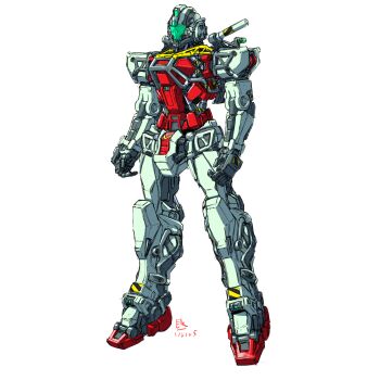 2025 absurdres cable colored_lineart commentary crossover dated english_commentary gm_(mobile_suit) green_visor gundam gundam_gquuuuuux highres machinery mecha mecha_focus mobile_suit mobile_suit_gundam no_humans original pravin_rao_santheran redesign robot science_fiction white_background yamashita_ikuto_(style)