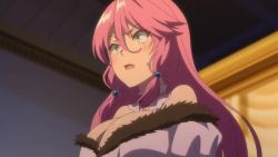 1boy 1girl animated armor breasts rape cleavage defeat defeated_villainess flare_arlgrande_jioral green_eyes helpless imminent_rape kaifuku_jutsushi_no_yarinaoshi_~sokushi_mahou_to_skill_copy_no_chouetsu_heal~ large_breasts long_hair navel nipples panties pink_hair tearing_clothes thighhighs torn_clothes underwear video violence white_panties