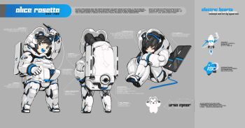 1girl 2020 :d absurdres alice_rosetta android animal_ears backpack bag bear bear_ears bear_girl bear_tail black_eyes black_hair black_leggings blue_tongue chinese_commentary closed_eyes colored_tongue commentary constellation dress electric_hearts english_commentary english_text gloves grey_background highres incredibly_absurdres joints krita_(medium) leggings long_sleeves looking_at_viewer mechanical_arms mechanical_ears mechanical_legs open_mouth original polar_bear reference_sheet robot robot_ears robot_girl robot_joints rocket science_fiction shoe_soles shoes short_hair signature sitting sleeping smile solar_panel spacesuit tail teeth tsurime tyson_tan upper_teeth_only ursa_minor_(constellation) white_dress white_gloves