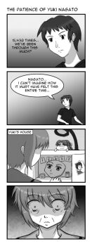 Rule 34 | comic, endless eight, highres, kyon, mask, monochrome, nagato yuki, spoilers, suzumiya haruhi no yuuutsu, tagme