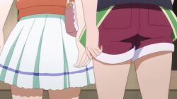 1boy 3girls accident animated ass brother_and_sister brown_hair embarrassed girl_on_top grabbing_another's_ass groping incest kogure_sachie long_hair multiple_girls nogiwa_mami panties pants shirt short_hair siblings skirt sound stairs tagme to_love-ru to_love-ru_darkness tripping underwear video walk-in yuuki_mikan yuuki_rito