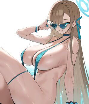1girl asuna_(blue_archive) blue_archive breasts large_breasts long_hair sunglasses