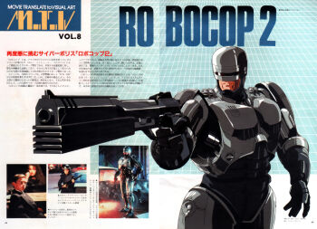 1990s_(style) 2boys 2girls animage animification anne_lewis auto-9 body_armor bullet_hole burning character_request child commentary cyborg english_commentary formal_clothes grid_background gun handgun helmet mafia magazine_scan mixed-language_text multiple_boys multiple_girls naka_morifumi photo_inset pistol police police_uniform policewoman retro_artstyle robocop robocop_(character) robocop_2 s.w.a.t. scan science_fiction submachine_gun suit tactical_clothes title traditional_media translation_request weapon wreckage