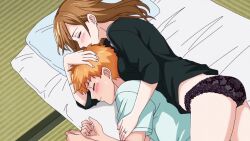 1boy 1girl alcohol animated anime_screenshot ass back beer beer_can black_bra black_panties black_shirt blonde_hair blue_pants blue_shirt blush bottomless bra breasts breasts_out brown_hair can cheating_(relationship) cleaning_fellatio cleavage closed_eyes clothed_female_nude_male collarbone completely_nude drink_can earrings fellatio french_kiss hair_between_eyes hand_on_another's_head highres hitozuma_no_kuchibiru_wa_kan_chuuhai_no_aji_ga_shite hug hug_from_behind jewelry kirihara_sari kiss large_breasts lips long_hair lying mature_female nipples nude on_side oral panties pants photo_(object) ring sex shirt sound subtitled tagme thighs tongue tongue_out tsuyoshi_(hitozuma_no_kuchibiru_wa_kan_chuuhai_no_aji_ga_shite) underwear vaginal video wedding_ring