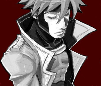 1boy bantrain coat collar color_background gambit male_focus marvel popped_collar simple_background sketch solo togatsuko trench_coat x-men