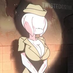 1girl animated breasts breasts_out bubble_head_nurse faceless faceless_female flashing large_breasts monster_girl nipples silent_hill solo spotlight tagme twistedgrim veins veiny_breasts video