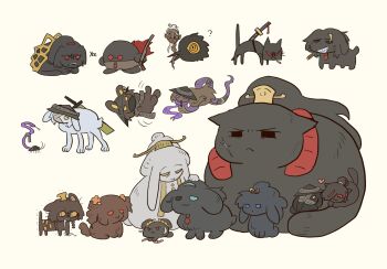 :< animalization bird blue_eyes brother_and_sister brothers bug cat chidori_(penguin_matsuno) cockroach contempt_awe_(e.g.o) dog drooling e.g.o_(project_moon) faust_(project_moon) fell_bullet_(e.g.o) glasses gregor_(project_moon) grin gubo_(project_moon) gun headpiece heart heishou_pack-mao_branch_(identity)_(project_moon) heishou_pack-si_branch_(identity)_(project_moon) heterochromia highres hong_lu_(project_moon) insect jia_huan_(project_moon) jia_mu_(project_moon) jia_qiu_(project_moon) jia_xichun_(project_moon) lei_heng_(project_moon) limbus_company lin_daiyu_(project_moon) necktie no_humans outis_(project_moon) petting project_moon rabbit red-tinted_eyewear red_eyes red_necktie ringed_eyes rodion_(project_moon) ryoshu_(project_moon) scar sharp_teeth siblings simple_background smile snake sword sword_on_back teeth tinted_eyewear trembling weapon weapon_on_back worm xue_baochai_(project_moon) xue_pan_(project_moon) yellow_background yellow_eyes zigong_(project_moon) zilu_(project_moon)