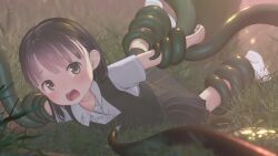 1girl 3d against_tree animated black_hair blush bound bound_arms bound_legs bound_torso bound_wrists censored closed_eyes crotch_rub crying crying_with_eyes_open custom_udon empty_eyes female_focus loli mosaic_censoring multiple_views nipple_stimulation nose_blush open_mouth original outdoors outstretched_arms paid_reward_available panties pussy rape short_hair spread_arms tears tentacle_sex tentacles tree underwear video white_panties