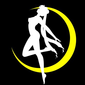 1girl arched_back ass bishoujo_senshi_sailor_moon black_background breasts crescent_moon female_focus highres long_hair magical_girl moon nipples nude sailor_moon silhouette solo tsukino_usagi twintails