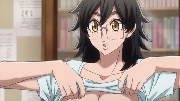 1boy 1girl 2025 20s age_difference aki_mary animated anime_screenshot audible_speech backboob balcony barefoot bent_over black_hair blood blush bouncing_breasts breasts caught_staring cleavage clothes_lift convenient_censoring curvy doctor door doorbell downblouse english_audio female_focus flashing freckles freckles_on_breasts from_above glasses gym_shorts hands_on_own_hips hanging_breasts height_difference highres huge_breasts ichinose_shiki_(tougen_anki) leaning_forward lifting_own_clothes lips looking_at_breasts medium_hair mole mole_under_eye no_bra nosebleed notepad older_female_and_younger_male orange_hair outdoors sagging_breasts shirt_lift shorts sound tagme tall_female thick_eyebrows thick_lips thick_thighs thighs tougen_anki video wind yellow_eyes