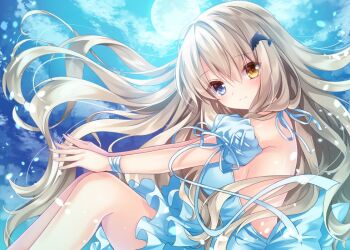 Rule 34 | 1girl, blonde hair, blue eyes, brown hair, commentary, hair between eyes, heterochromia, long hair between eyes, luca (nogi takayoshi), nogi takayoshi, non-web source, original