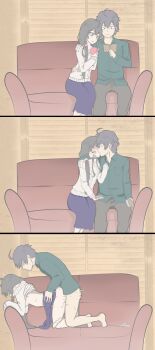 1boy 1girl all_fours blush breasts clothed_sex clothes_lift couch doggystyle from_side hetero highres hikigaya_hachiman indoors kiss long_hair motion_lines multiple_views on_couch panties panty_pull sequential sex sex_from_behind skirt skirt_lift sweat torso_grab underwear yahari_ore_no_seishun_lovecome_wa_machigatteiru. yukinoshita_yukino