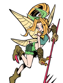 Rule 34 | digimon, digimon (creature), fairy, long hair, oh sorry 01, ribbon, tinkermon, wings