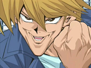 1boy blonde_hair clenched_hands creepy creepy_chin_joey_wheeler_(meme) evil_smile jonouchi_katsuya male_focus meme official_art open_mouth scary_face screencap short_hair smile solo teeth what you_gonna_get_raped yu-gi-oh! yu-gi-oh!_duel_monsters