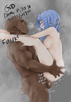 carrying carrying_person dark-skinned_male dark_skin interracial legs_on_shoulders legs_up lifting_another's_clothes lifting_person bae_minah_(chaesu) moaning muscular muscular_male petite plap screaming sex size_difference sizekinx sound_effects tongue tongue_out vaginal