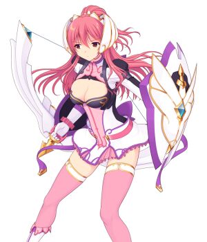Rule 34 | 1girl, boots, bow (weapon), breasts, cleavage, cleavage cutout, clothing cutout, dress, en ciel rena, en ciel rena (sin), game cg, gloves, hair ornament, headgear, holding, holding bow (weapon), holding shield, holding weapon, kourin tenshi en ciel rena, large breasts, large variant set, long hair, long sleeves, looking to the side, non-web source, official art, pink hair, pink thighhighs, ponytail, red eyes, red hair, saitou natsuki, self-datamine, shield, short dress, skirt, solo, suhamaya, thighhighs, tomoe rena, transparent background, variant set, weapon, white gloves, zettai ryouiki