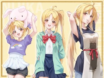 1girl aged_down aged_up alternate_breast_size_(larger) alternate_costume bocchi_the_rock! english_text highres ijichi_nijika twitter upper_body yoru0409