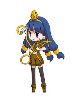 Rule 34 | 1girl, alphes (style), black thighhighs, blue hair, blunt bangs, boots, brown boots, brown shirt, brown shorts, chibi, chibi only, collared shirt, commentary request, dairi, earrings, facial mark, fold-over boots, full body, hair bobbles, hair ornament, holding, holding staff, jewelry, key earrings, large variant set, long hair, michigami nareko, parody, shirt, short sleeves, shorts, simple background, solo, sphere hair ornament, staff, standing, style parody, sweatdrop, tachi-e, thighhighs, touhou, transparent background, triangle, triangle facial mark, variant set