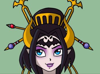 Rule 34 | 1girl, cosplay, digimon, horns, jackie chan adventures, jade chan, lilithmon, lilithmon (cosplay), lipstick, makeup, mark of evil, pixiv user (3987833)