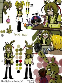 2boys :p anger_vein animal_ears bandaged_arm bandages black_sclera black_vest blonde_hair blood bloody_bandages bonnie_(fnaf) cable clenched_teeth colored_sclera cropped_shirt cropped_vest five_nights_at_freddy&#039;s five_nights_at_freddy&#039;s_3 long_hair low-tied_long_hair medium_hair multiple_boys personification phatom_balloon_boy_(fnaf) pole-bear purple_shirt rabbit_ears shirt spring_bonnie_(fnaf) springtrap sweat teeth tongue tongue_out vest window