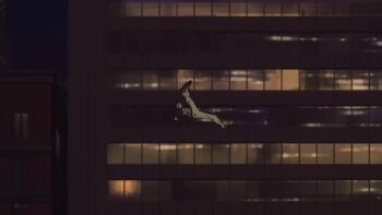 animated battle car city destruction fate/strange_fake fate_(series) hansa_cervantes jester_karture motor_vehicle night tagme video